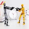 Upgraded T13 Action Figure with Wings and Holder -[Assembly Completed] Dummy 13 Robot, 3D Printed Flexible Titan Gift, Multi-Jointed Desk Executive Toy - 5.3 inch (Gold). 