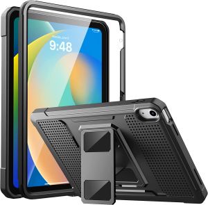 MoKo IPad 10th Generation Case 2022 Shockproof Full Body Rugged Hybrid Protective Cover with Kickstand and Built-in Screen Protector for IPad 10.9 Inch 10th Gen Support Touch ID