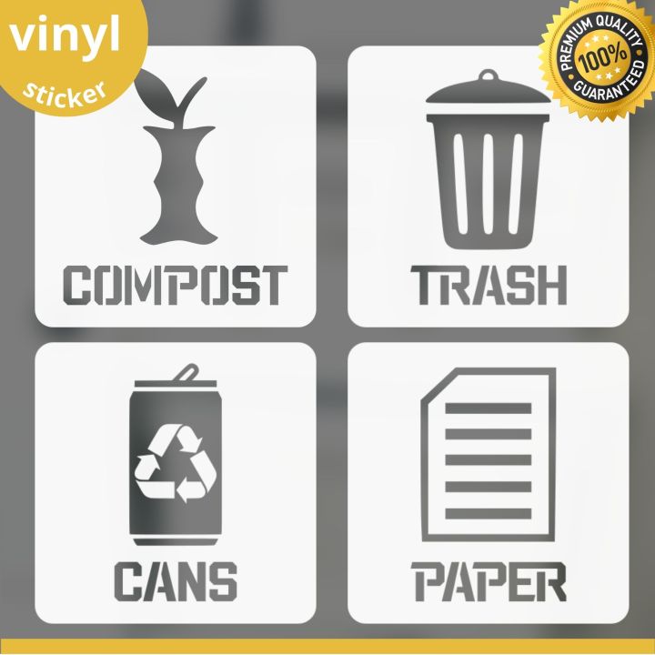 Ready Made / Trash / Cans / Paper Vinyl Decal Sticker for