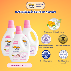 [COMBO 3] Nước giặt quần áo cho bé NumNim Thái Lan thành phần hữu cơ - Safe & Soft (An toàn & Dịu nhẹ) - 1L - Hàng Chính Hãng