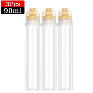 5pcs 90ml Transparent Non-Drip Honey Dispenser / Reusable Honey Storage Bottle / Squeeze Honey Bottle with Flip Lids / Vinegar Oil Syrup Bottle Dispenser Kitchen Tool