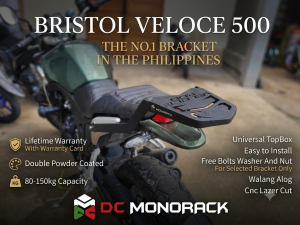 BRISTOL VELOCE 500 TOPBOX BRACKET HEAVY DUTY CNC LAZER CUT DOUBLE POWDER COATED LIFETIME WARRANTY PLUG AND PLAY