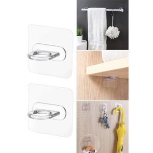 Multifunctional Ring Hook Wall-Mounted Free Punching Seamless Paste Storage Rack Household Ring Hanger 多功能环形挂钩