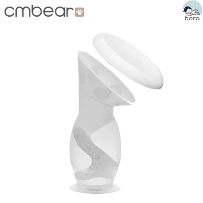 Cốc hứng sữa hút sữa rảnh tay silicon cao cấp kèm nắp đậy đế chống đổ CmBear