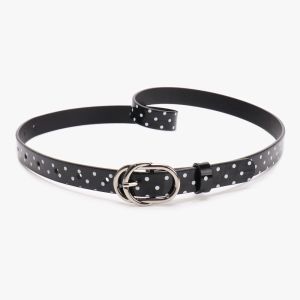 SLIGHTDELVE Millennial-Style Polka Dot Belt  PU Leather Retro Thin Belt Fashion Personalized Y2K Belt Women