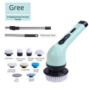 【SG Stock】9 in 1 Portable Electric Cleaning Brush Set Kit Replaceable Cleaning Heads Scrubber Electric Spin Scrubber