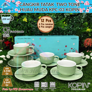 cangkir kopi set 6 pasang / cangkir gelas kopi / tea cup / KPC-03/P pastel Abu-abu Tua TWO TONE KOPIN