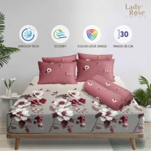 Sprei Lady Rose Prime Ukuran Queen 160x200 Tinggi 30cm Motif Terbaru