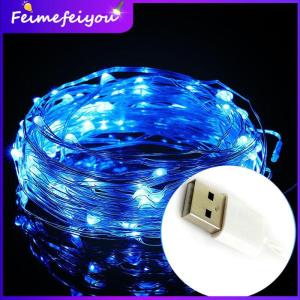 LED strip light holiday light 10 meter 100 led beads silver wire with USB plug