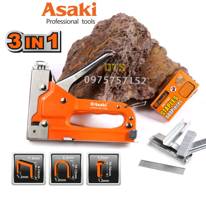 Kìm bấm đinh ghim đa năng 3 trong 1 hãng ASAKI AK-7106 Kềm bấm ghim có ...