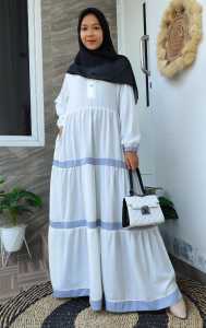 KV.GROSIR Gamis Ayna Wolfis Susun Kombinasi/ Gamis Wanita Wolfis Kancing Susun/ Dress Wanita Remaja Polos Mix List