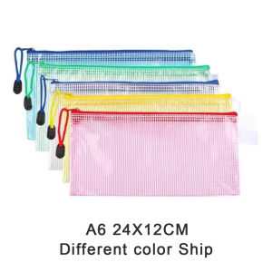 A4/A5/A6 Pencil organizer bag Stationery bag Zipper File Bag mesh  bag Waterproof Storage Pouch Zipper Envelope