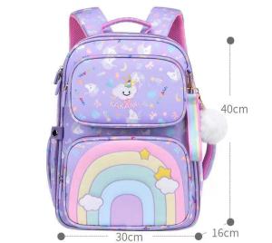 กระเป๋าเป้นักเรียนประถม กระเป๋านักเรียนประถม ความจุสูง กันน้ำ กระเป๋านักเรียนหญิง อายุ 6-12 ปี  2811