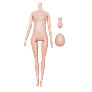 LILYGIRL Adjustable Big Belly Nude Doll Toys Without Head Removable DIY Movable Girl Dolls Move Doll Toys 11 Jointed Jointed Nude BJD Dolls Body Girl Toys