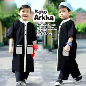 SETELAN BAJU KOKO ANAK LAKI-LAKI TERBARU 1-6 TAHUN PLUS PECI BAJU MUSLIM ANAK LAKI-LAKI KEREN