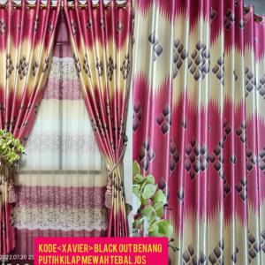 Gorden jendela pintu minimalis bahan blackout kode xavier 6 gelombang 12 lubang