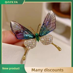 🔔🔔🔔QA Explosion-proof Butterfly Brooch Insect Corsage Womens Accessory Acrylic Transparent Wings High-grade Clothing Pin