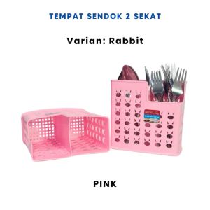 Tempat Sendok Plastik 2 Sekat Tempat Sendok Murah Wadah Sendok Garpu Sumpit Makan Tempat Odol Estetik