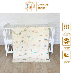 Chăn Muslin 4 Lớp Cho Bé 100x120cm PETIT BEBE – Thấm Hút Tốt Thoáng Khí Viền Thủ Công