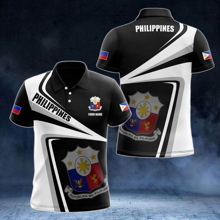 Philippines Flag Coat of Arms Customized Polo Shirts Summer