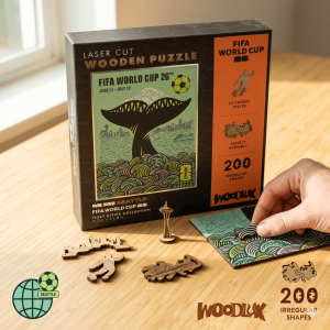 Official Licensed Product Wooden Puzzle Laser Cut FIFA World Cup 26 - 200 Irregular Shapes Fit Scene
