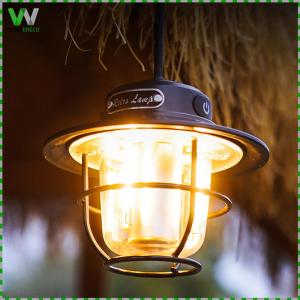 LED Camping Lantern Vintage 200LM Hanging Lantern Stepless Dimming Type-C USB Rechargeable for Hiking Fishing Emergency