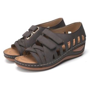 Free Shipping In-Stock Large-Size WomenS Shoes Featuring A Hollow Design And Velcro Closure Available In Mixed Sizes And Styles For Wholesale