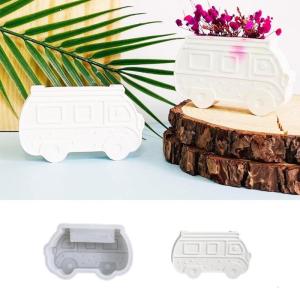 Chậu hoa Khuôn Silicone xe buýt hình dạng succulents khuôn mẫu bình thạch cao khuôn mẫu trang trí khuôn mẫu nhựa Epoxy khuôn mẫu