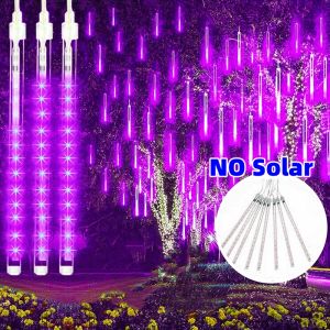 【Little Beee】Outdoor Solar/Plug in LED Meteor Shower Rain Lights Waterproof Fairy String Light for Christmas Party Decor Outdoor Party Decoration Lights