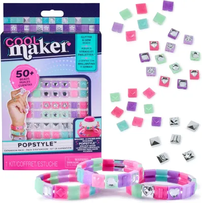 Cool Maker PopStyle Expansion Pack Bracelet Making Kit over 50 Gem Beads Makes 3 (Packaging May Vary) Arts and Crafts Kids Toys for Ages 7 and up