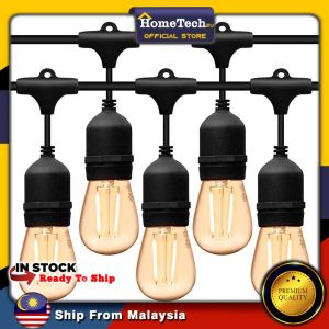 10M Waterproof Outdoor LED String Lights Commercial Grade E27 Bulbs Street Garden party String Lights Lampu Pasar Malam (Without Bulb)