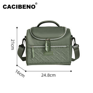 Cacibeno Thermal Insulated Food Cooler Bag Oxford Cloth With Shoulder Sling Cold Storage Lunch Bag 8L
