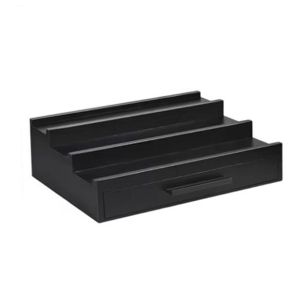 GLOWLITE Large Capacity 3 Tier Cologne Display Stand with Drawers Space Saving Perfume Display Rack Multifunctional Stepped Type Wooden Perfume Storage Box for Home