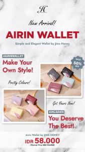 Jims Honey Airin Dompet Koin Lipat Kecil Wanita Lucu