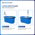 Bộ Lau Nhà Xmop Pro Megahome dung tích 20L sử dụng bông lau dán tiện lợi ,dễ dàng giặt sạch bằng máy giặt. 