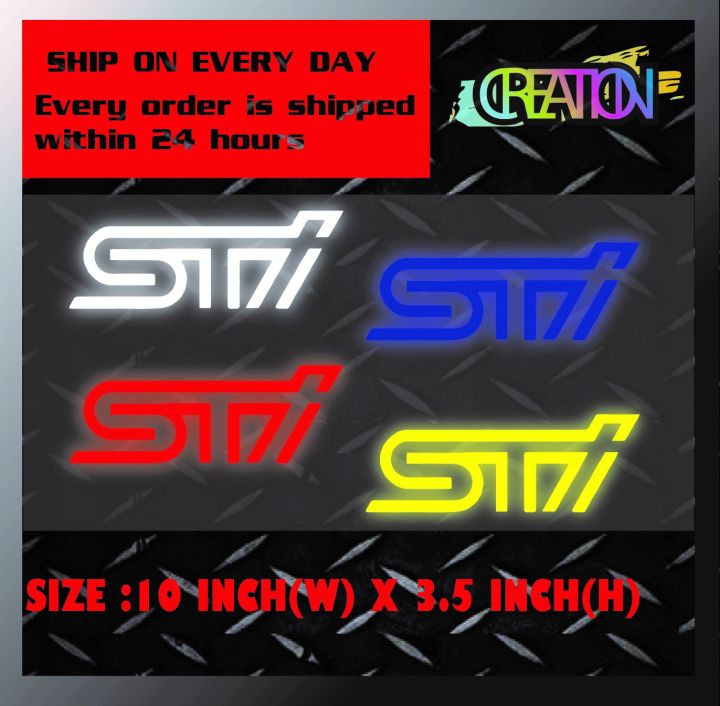 [Ready Stock]sti Subaru spoiler diecut car sticker AA00022 Lazada