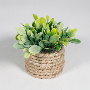 GOLDVAULT Eucalyptus Grass Artificial Potted Plant 11cm Green Artificial Decorations Nordic Style Woven Artificial Plants Home Decor
