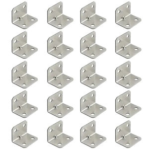💞【Special price】💖Muya 20pcs Angle Iron Board Table Chair Cabinet Wardrobe Fixed Connector 90-degree Angle Iron Plate Bracket