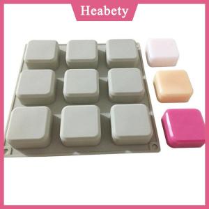 Heabety 9 khoang xà phòng Khuôn Silicone khuôn để làm thủ công xà phòng Lotion Bar hình chữ nhật vuông tái sử dụng Silicone xà phòng làm khuôn