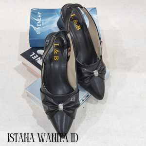 Sandal bustong Wanita kekinian hak 5 Cm L&B (KENANGA)