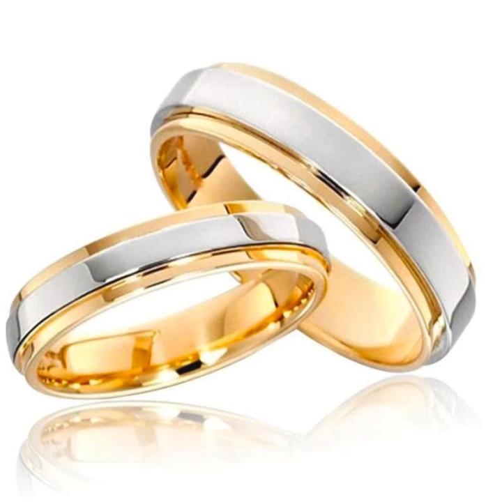 New Fashion Simple Design Stainless Steel Mens Rings Lover Couple Rings  Alliance Gold Wedding Band Rings Set for Women Men Lazada PH