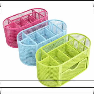 Large Capacity Desk Pen Organisers with Drawer Multifunction Pen Holder Space Saving for Office Desk Storage Management
