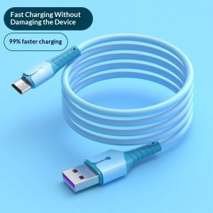 Cáp dữ liệu silicon sạc nhanh với đèn LED cho Android Tương thích với Huawei vivo Xiaomi OPPO siêu tốc nhanh hơn 99%