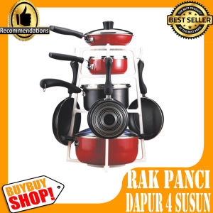 Rak Panci 4 Susun Dapur PanTree Holder Kitchen Organizer Teflon Wajan / Alat Dapur / Kotak penyimpanan dapur dan aksesoris / Rak pot