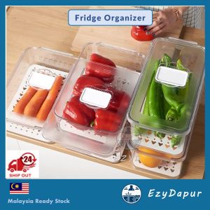 EZYD PET Refrigerator Storage Box Transparent Food Container Food Storage Fridge For Vegetable Fruit Meat Bekas Makanan