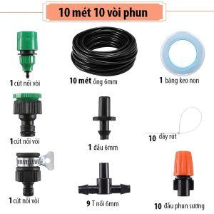 Đầy đủ 1 bộ Phun Sương 10m và 15m lᴏại 1 - Tưới Rau Cây Cảnh Làm Mát Không Khí