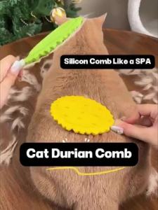 Durian-Shaped  Massage Brush – Cat & Dog Hair Remover & Grooming Tool