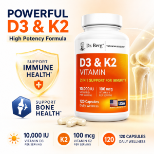 Buy 2 get 1In Stock Authentic Dr. Berg D3 K2 Capsules 120ct | 10000IU D3+100mcg K2 Immune Bone Support