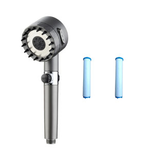 KEBIDU 4 In 1 Massage Shower Head 3 Mode High Pressure Water Saving Showerhead with Filter Cotton Core
