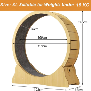 【SG Stock】 Cat Treadmill Cat Running Wheel Wood Solid Climbing Wheel Weight Loss Fitness Roller Silent Exercise